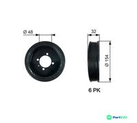GATES CRANKSHAFT BELT PULLEY TVD1130 FOR OPEL VAUXHALL