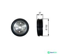 GATES CRANKSHAFT BELT PULLEY TVD1137 FOR VOLVO