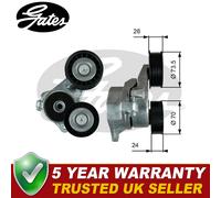 Gates Drive Belt Tensioner Pulley Fits Ford Focus C-Max 1.8 TDCI - T39024