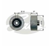 GATES T36431 Deflection / Guide Pulley, v-ribbed belt