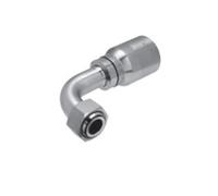 Gates Fluid Power 7100-19950-5 Hose Fitting, 10G12FBSPORX90 Mega crimp Bsp Parallel, 60 Deg Cone 90 Deg Swept Elbow, Female
