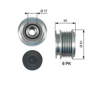Gates OAP7013 Over Running Alternator Pulley