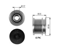 Gates OAP7057 Over Running Alternator Pulley