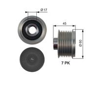 Gates OAP7136 Alternator Freewheel Clutch Replacement Service Fits Subaru