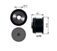 Gates OAP7153 Over Running Alternator Pulley