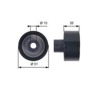 Gates T36090 V-Ribbed Belt Deflection/Guide Pulley Fits Ford Mazda Peugeot