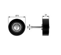 Gates T36263 V-Ribbed Belt Deflection/Guide Pulley Replacement Fits Mazda