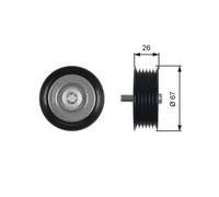 Gates T36438 V-Ribbed Belt Deflection/Guide Pulley Replacement For Mercedes-Benz