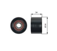 Gates T36453 V-Ribbed Belt Deflection/Guide Pulley Replacement For Mercedes-Benz