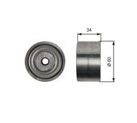 Gates T36480 V-Ribbed Belt Deflection/Guide Pulley Fits Suzuki Grand Vitara