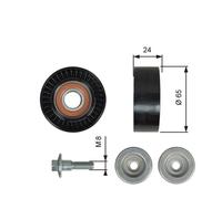 Gates T36493 V-Ribbed Belt Deflection/Guide Pulley Replacement Fits Ford