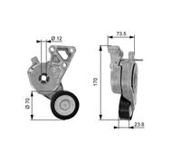 Gates T38148 V-Ribbed Belt Belt Tensioner Replacement Fits Audi Seat Skoda VW
