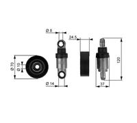 Gates T38242 V-Ribbed Belt Tensioner Pulley Replacement Service Fits BMW