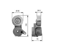 Gates T38413 V-Ribbed Belt Belt Tensioner Fits Mitsubishi