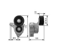 Gates T38421 V-Ribbed Belt Belt Tensioner Replacement Service Fits Honda Civic