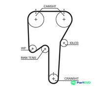GATES TIMING BELT 5553XS FOR VOLVO