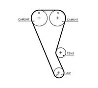 Gates Timing Belt Cambelt 103 Teeth fits Ford Ford Usa Vw