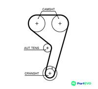 GATES TIMING BELT T376HOB FOR FORD