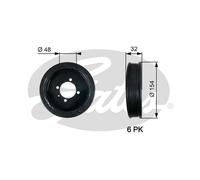 GATES TVD1130 Crankshaft pulley