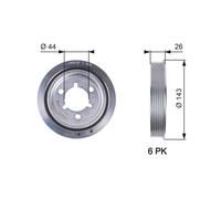 Crankshaft Pulley TVD1055 GATES for CITROËN PEUGEOT