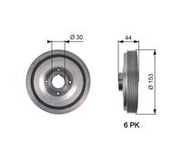 Gates TVD1067 Crankshaft Belt Pulley Fits Alfa Romeo Citroen Fiat Peugeot