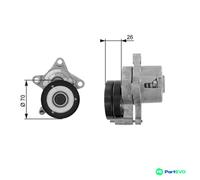 GATES V-RIBBED BELT BELT TENSIONER T38283 FOR SEAT VW