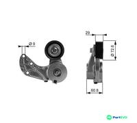 GATES V-RIBBED BELT BELT TENSIONER T38317 FOR AUDI PORSCHE VW