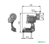 Aux Belt Tensioner fits TOYOTA ALPHARD 3.5 2008 on 2GR-FE Drive V-Ribbed Gates