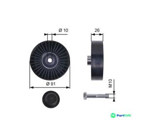 GATES V-RIBBED BELT DEFLECTION/GUIDE PULLEY T36001 FOR ALFA ROMEO FIAT