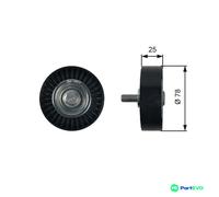 GATES V-RIBBED BELT DEFLECTION/GUIDE PULLEY T36412 FOR CITROËN FIAT LANCIA
