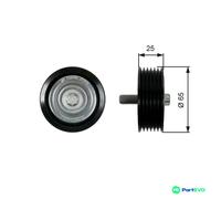 GATES V-RIBBED BELT DEFLECTION/GUIDE PULLEY T36433 FOR MERCEDES-BENZ