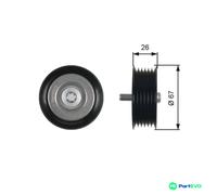 GATES V-RIBBED BELT DEFLECTION/GUIDE PULLEY T36438 FOR MERCEDES-BENZ