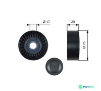 GATES V-RIBBED BELT DEFLECTION/GUIDE PULLEY T36462