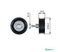 GATES V-RIBBED BELT DEFLECTION/GUIDE PULLEY T36536