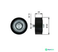 GATES V-RIBBED BELT DEFLECTION/GUIDE PULLEY T36621 FOR MERCEDES-BENZ
