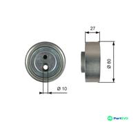 GATES V-RIBBED BELT DEFLECTION/GUIDE PULLEY T36755 FOR SUZUKI