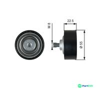 GATES V-RIBBED BELT DEFLECTION/GUIDE PULLEY T36767 FOR MINI