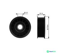 GATES V-RIBBED BELT DEFLECTION/GUIDE PULLEY T38009 FOR CHEVROLET PONTIAC FORD