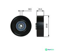 GATES V-RIBBED BELT TENSIONER PULLEY T38089 FOR MERCEDES-BENZ SSANGYONG