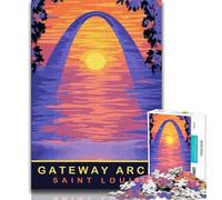 Gateway Arch Jigsaw Puzzles for Teenagers 1000 Piece Puzzle,family Fun Games Is Ideal As A Gift for The Whole Family 50x75cm