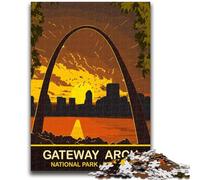 Gateway Arch Sunset Jigsaw Puzzles for Adults 1000,for Educational Game Challenge Toy for Is Ideal As A Gift for The Whole Family (38x26cm)