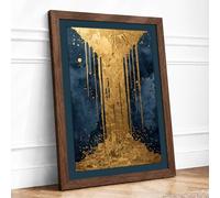 Gateway in Gold Art Deco Framed Wall Art Print A2 (59.4×42cm) Walnut, Wall Decor for Living Room, Bedroom, Office & Home, Ready to Hang, Art Gift