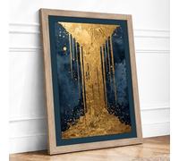 Gateway in Gold Art Deco Framed Wall Art Print A3 (42×29.7cm) Oak, Wall Decor for Living Room, Bedroom, Office & Home, Ready to Hang, Art Gift