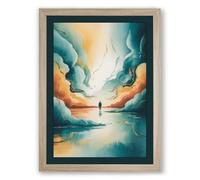 Gateway of Clouds Romantic Framed Wall Art Print A4 (29.7×21cm) Oak, Wall Decor for Living Room, Bedroom, Office & Home, Ready to Hang, Art Gift