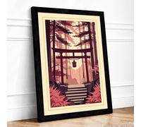 Gateway to Light Japandi Framed Wall Art Print A2 (59.4×42cm) Black, Wall Decor for Living Room, Bedroom, Office & Home, Ready to Hang, Art Gift