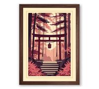 Gateway to Light Japandi Framed Wall Art Print A2 (59.4×42cm) Walnut, Wall Decor for Living Room, Bedroom, Office & Home, Ready to Hang, Art Gift