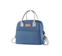 GATG Lunch Bag, Insulated Lunch Tote Lunch Pouch Thermal Lunch Organizer Leakproof Lunch Cooler Bag for Women Men Work School Picnic Travel (Blue, with Zip & Shoulder Strap)