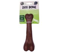 GATG small tough and durable chew and teething bone shaped dog toy for all medium and large dogs made of tough wood fibre material, Beef/Bacon flavoured and scented (Beef, Large)