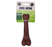 GATG small tough and durable chew and teething bone shaped dog toy for all medium and large dogs made of tough wood fibre material, Beef/Bacon flavoured and scented (Beef, Medium)