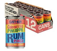 GATHER Caramelised Pineapple Rum Punch |12x150ml Canned Cocktails | Sweet Pineapple, Caramel Syrup, Rich Rum | 13.3% ABV | Vegan and Allergen Free